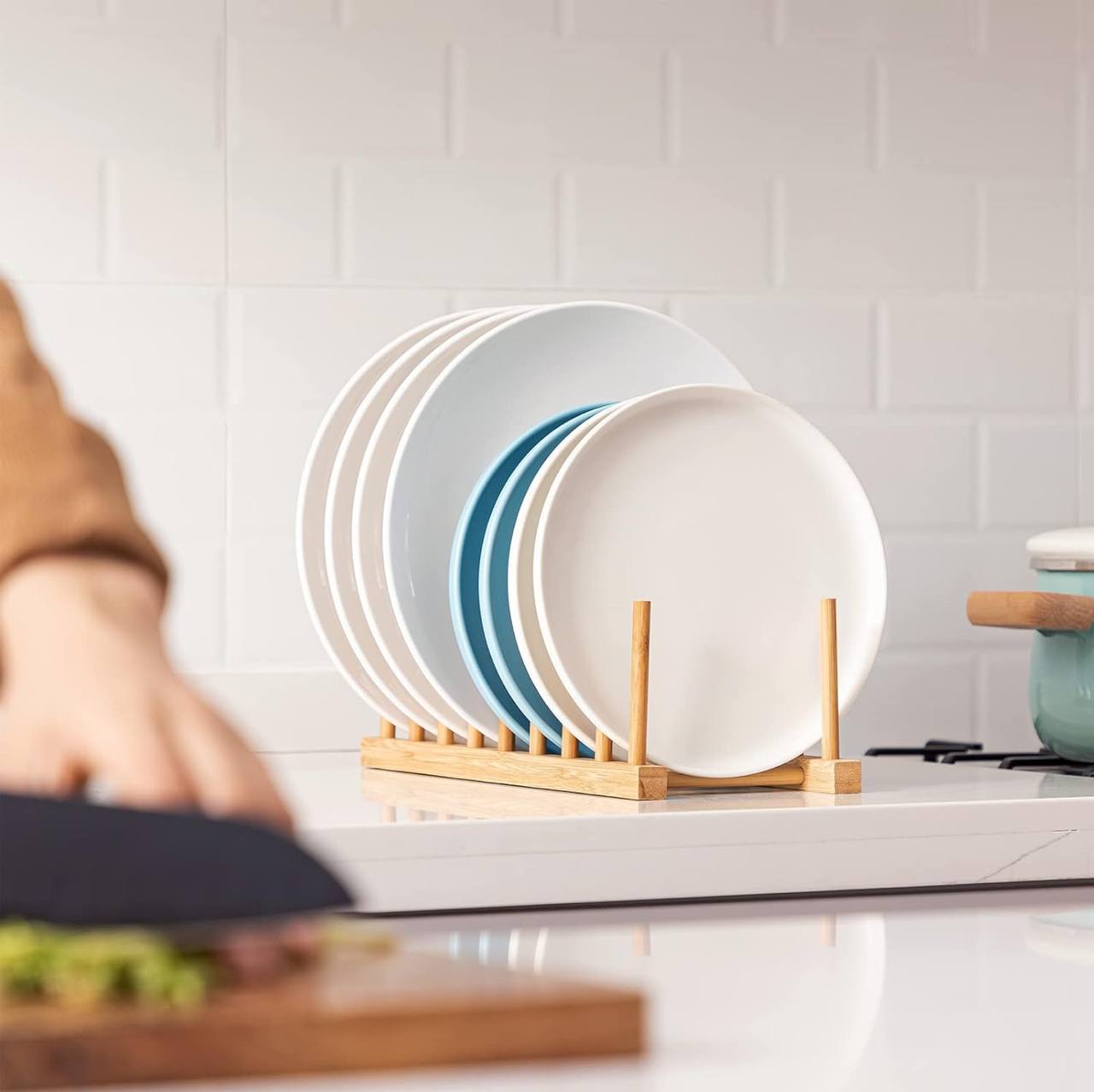 Bamboo plate holder