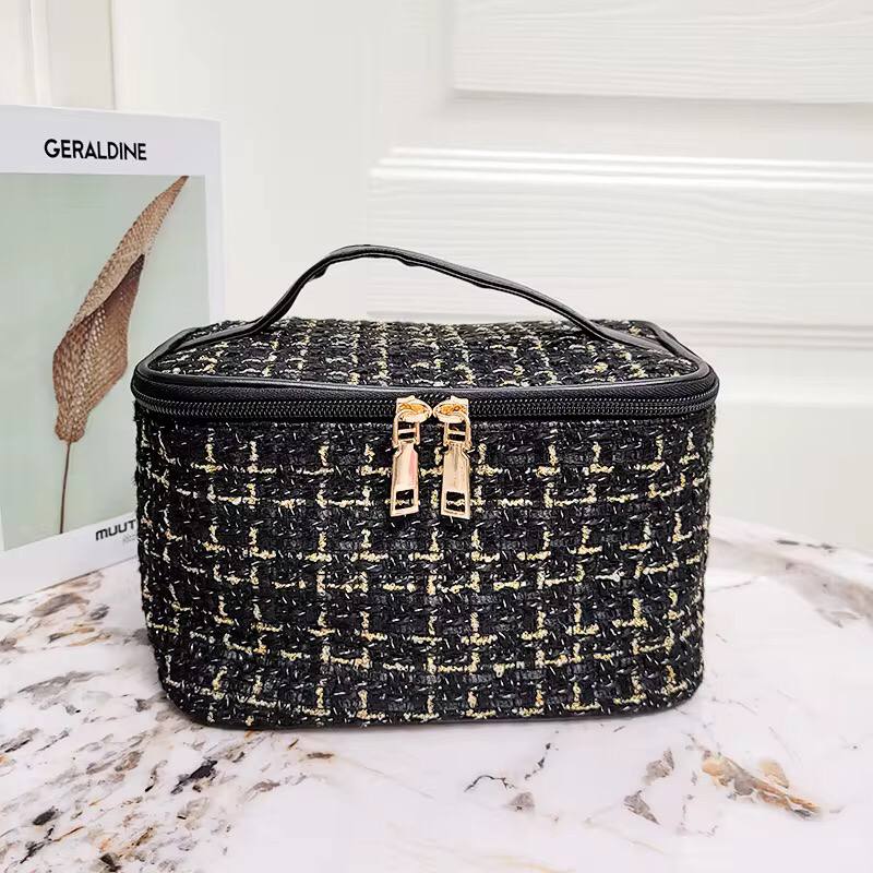 Tweed luxury cosmetic bag organizer