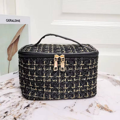 Tweed luxury cosmetic bag organizer