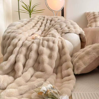 Big Size Soft Bubble Winter Throw Blanket Plain
couch and bed