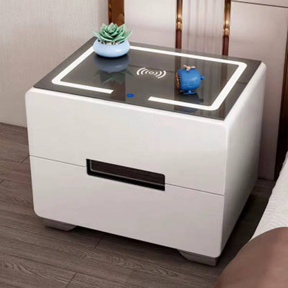 Smart bedside table for smart phones with led lights