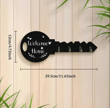 Wall mounted decorative wooden key organizer