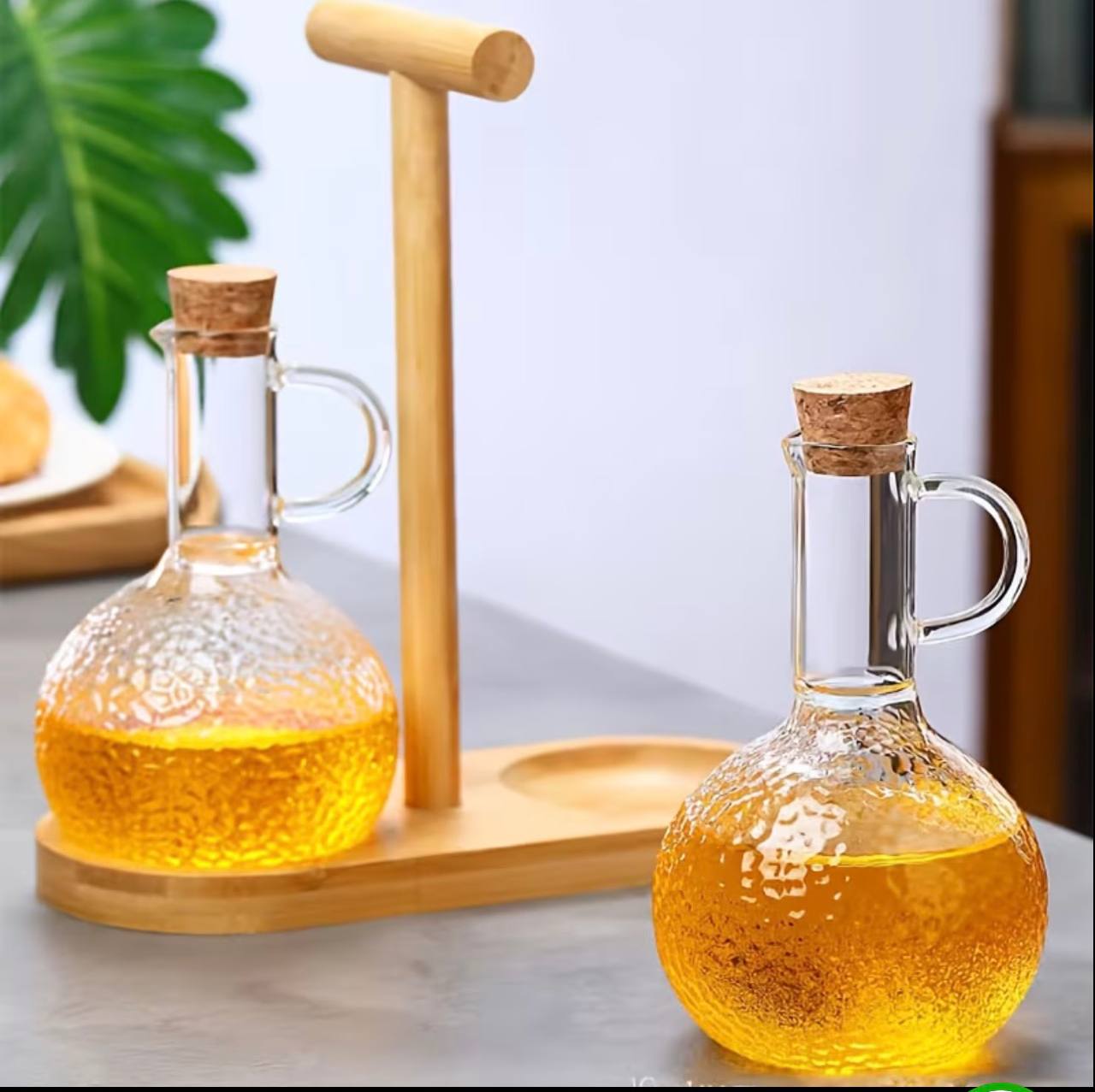 Glass Oil Pot Set