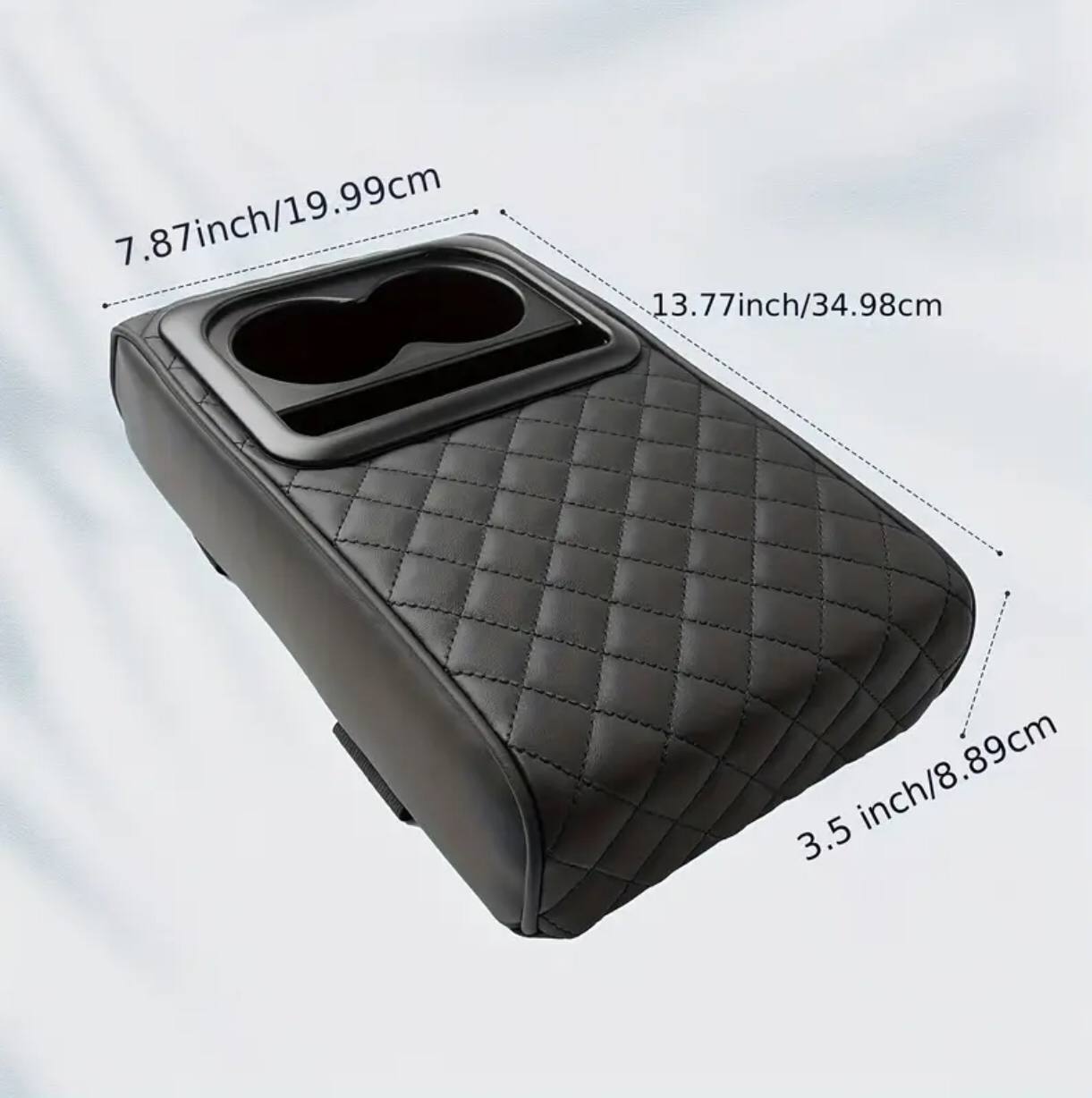 Auto center console armrest cushion with 2 cups holder