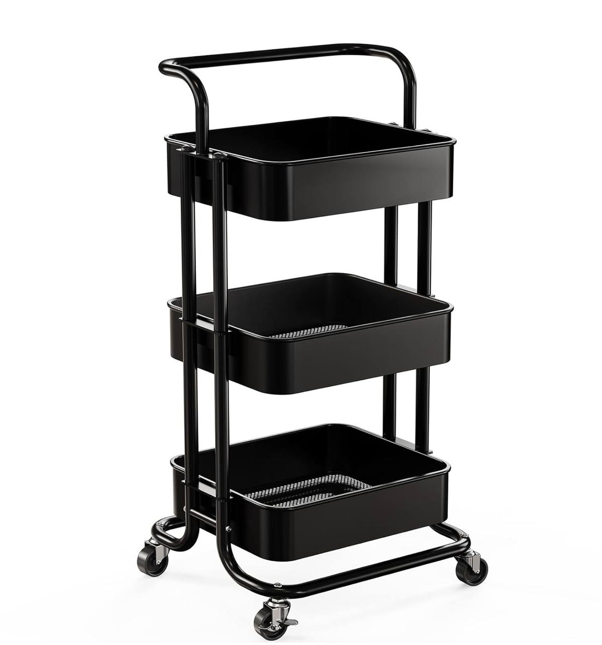 Multi-functional movable trolley storage rack
