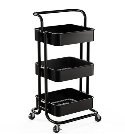 Multi-functional movable trolley storage rack
