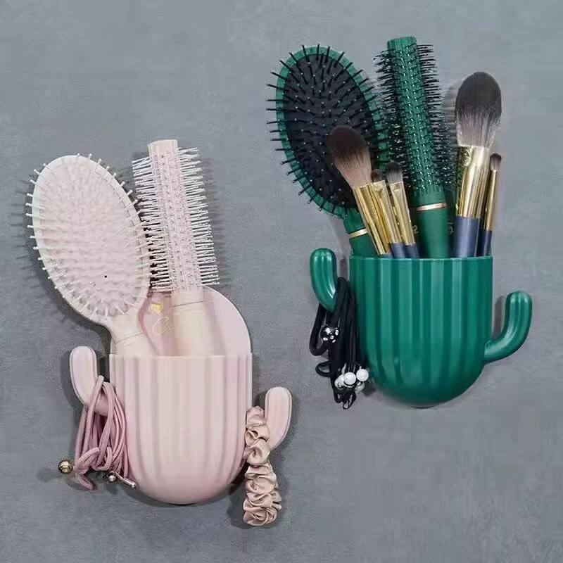 Household Wall Self-adhesive Cactus Storage Rack Kitchen Bathroom Toothbrush Storage Wall Mount Holder