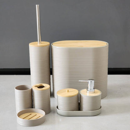 Luxury Bamboo Plastic Bathroom 
Accessories