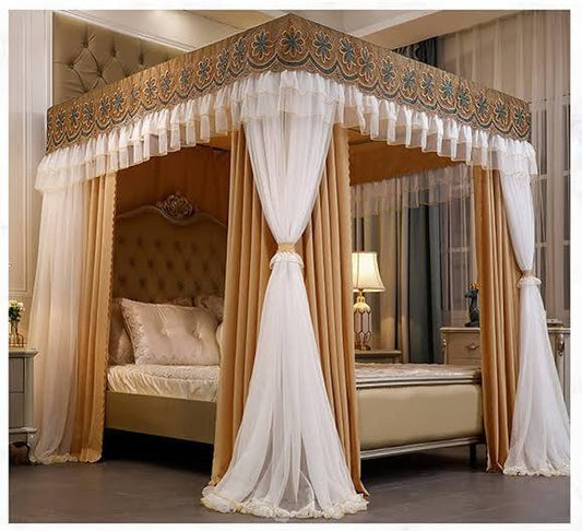 Quality Heavy Duty  4 stand Decorative Mosquito Net/Bed Curtain