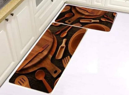 Big size 2pc kitchen mats with  rubber bottom