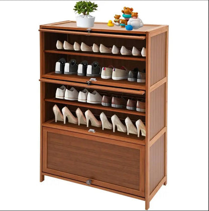 Flip side Bamboo shoe cabinet/storage shelf