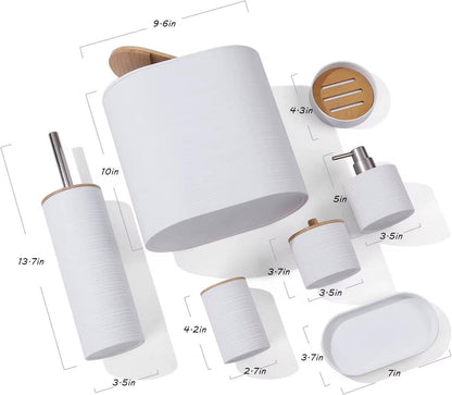 8 pcs Bathroom accessories set*/holizontal bamboo cover