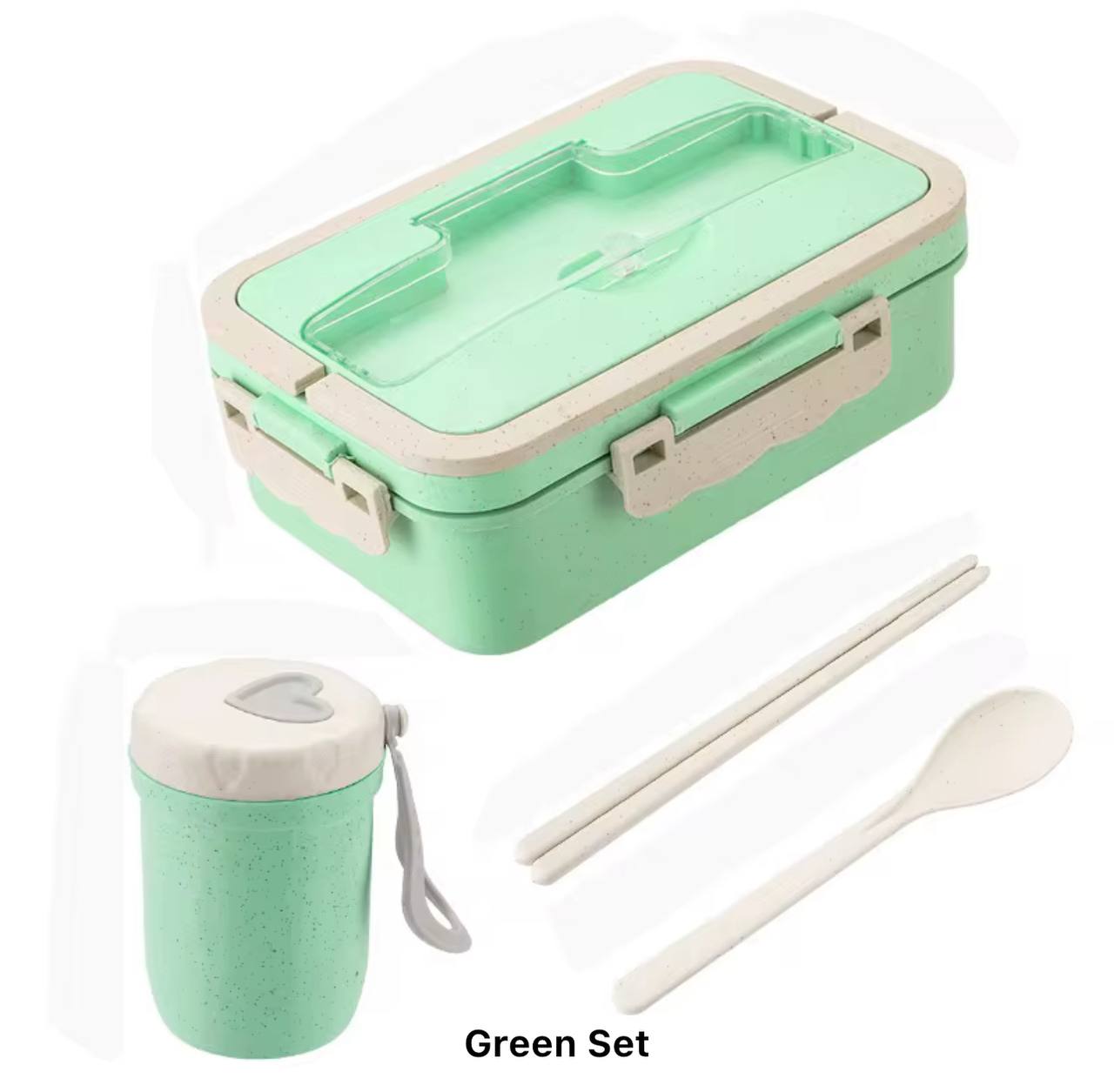 3 Grid Stainless Steel Lunch Box With Spoon and Chopsticks