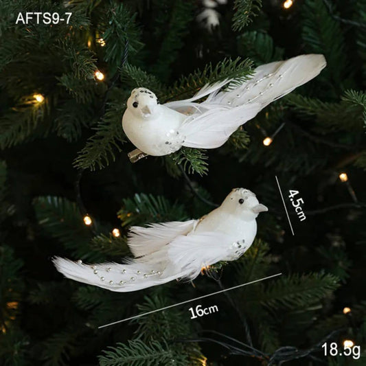 Colorful Foam Christmas Birds Ornament Birds Artificial Bird Pendant Handmade Simulated Decorative props Christmas