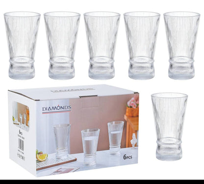 Customised luxury clear modern Glass cup. 6pcs