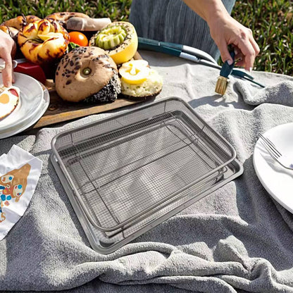 Heat resistant stainless steel French fries basket + tray