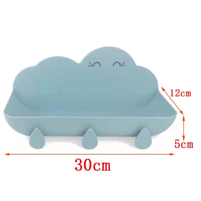Cloud bathroom organizer set with 3 hooks and adhesive  sticker