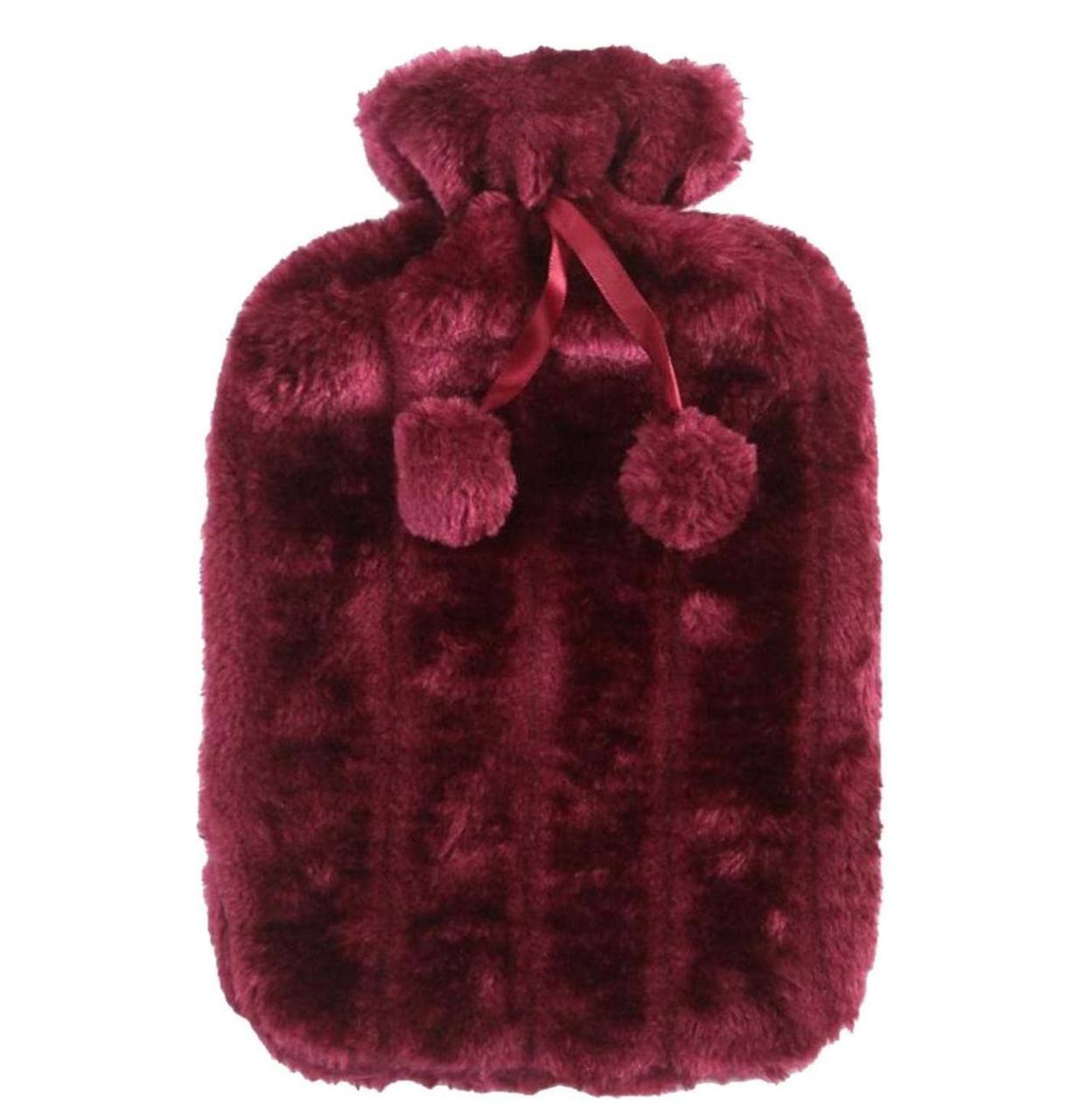 Hot water bottles with faux fleece cover