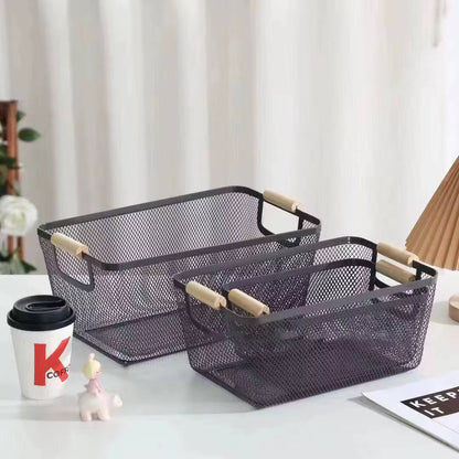 Metal Mesh Basket Spacious Wire Baskets for Shelves Decorative Storage Bathroom Organizer