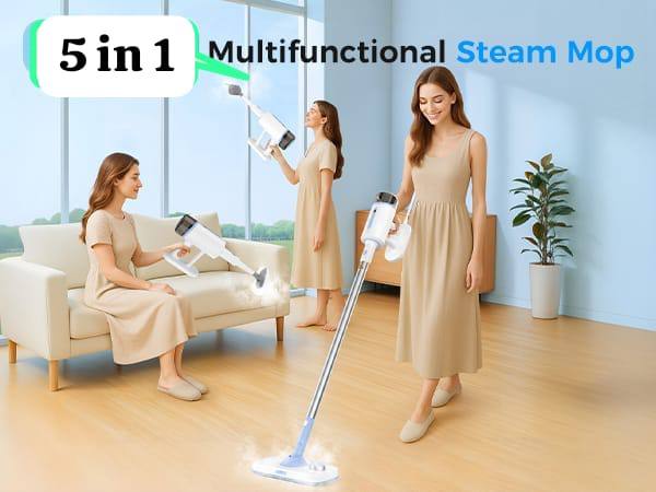 5 In 1 Floor Steamer With Detachable Handheld