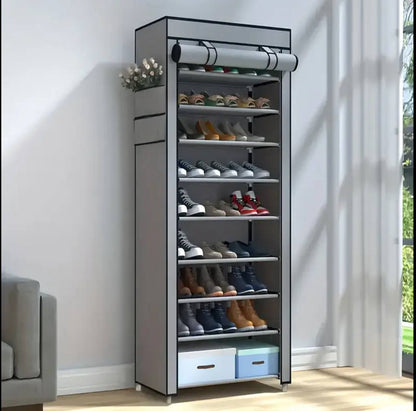 10 layer single row zipper shoe cabinet