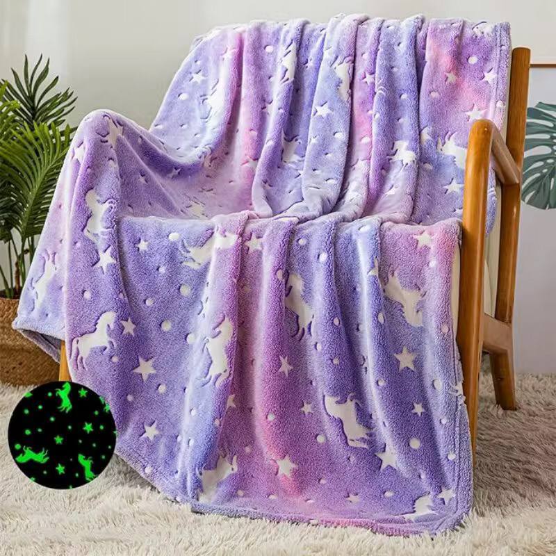 Magic glow in the dark fleece blanket
