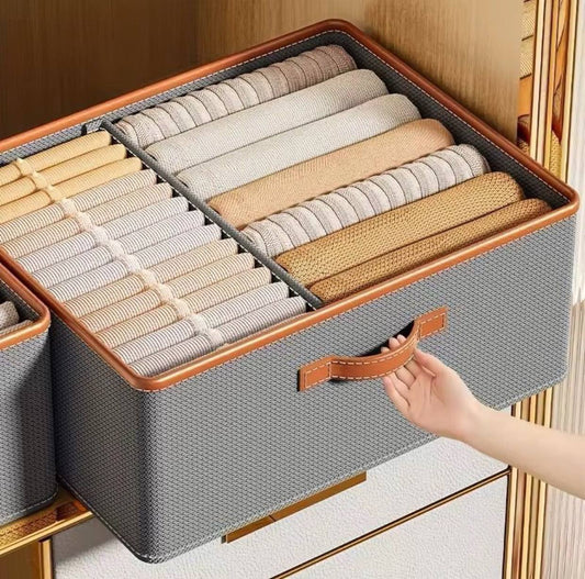 Versatile Foldable double compartment closet organizer