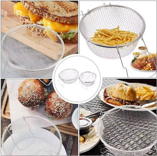Stainless steel deep frying basket sieve