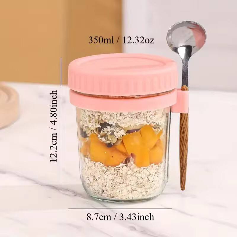 4pc set overnight oats jar