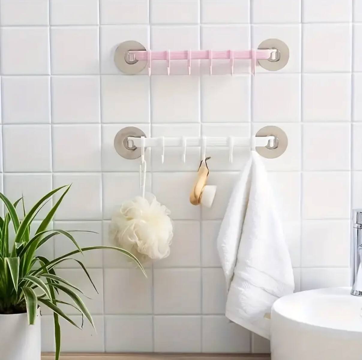 Self adhesive wall hanging kitchen towel holder