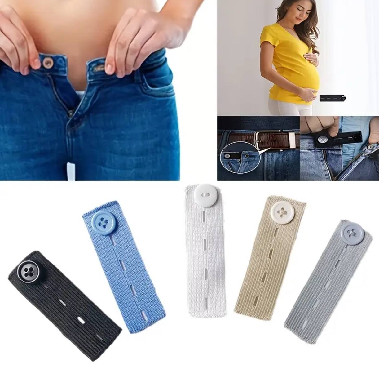 Elastic Waist Extenders, Adjustable Belt waist extension buckle