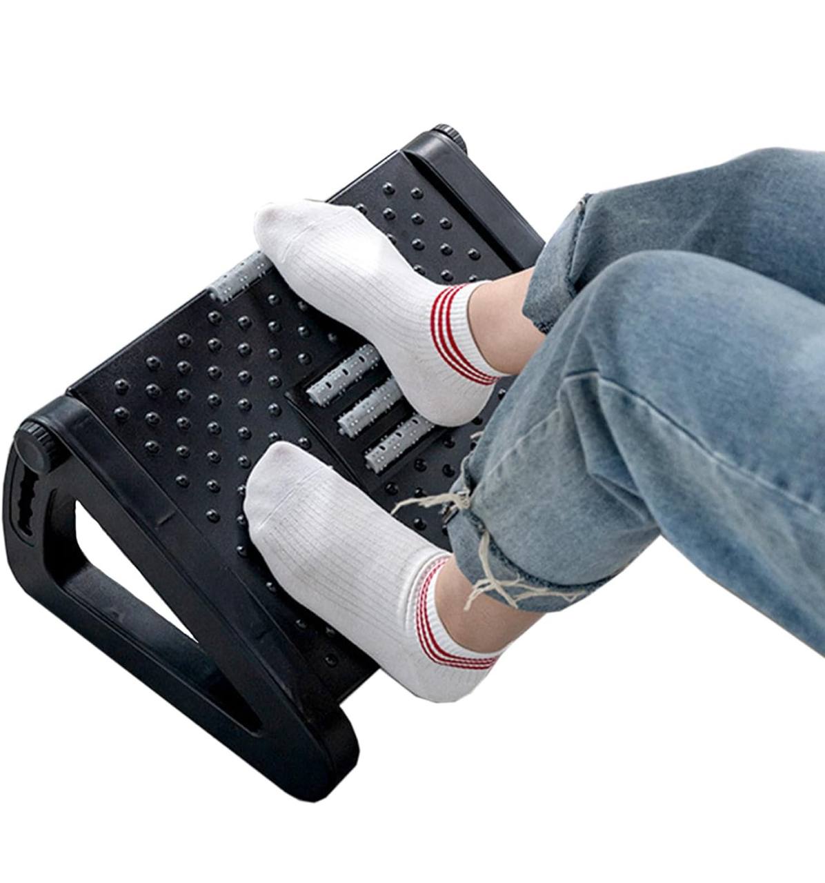 Ergonomic Adjustable foot rest/under desk footrest massage