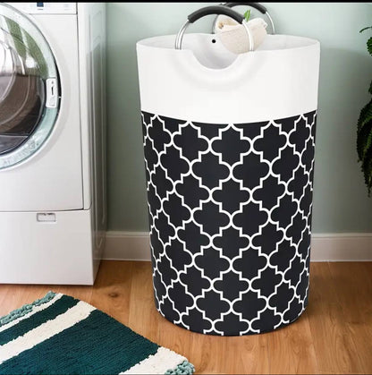 LARGE CAPACITY  LAUNDRY BASKET 82L WITH METAL HANDLES