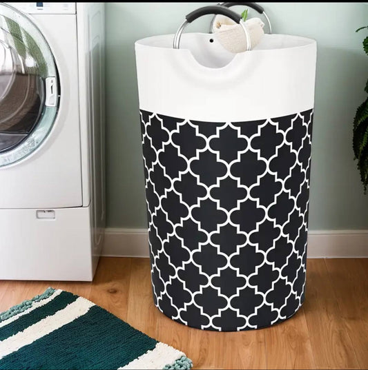LARGE CAPACITY  LAUNDRY BASKET 82L WITH METAL HANDLES