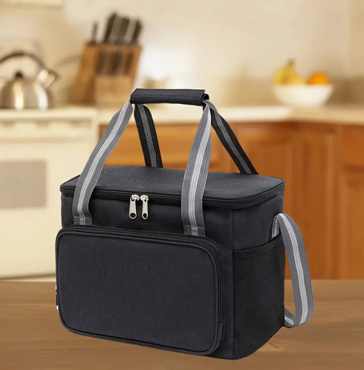 Large capacity outdoor aluminium foil insulated lunch bag(B)