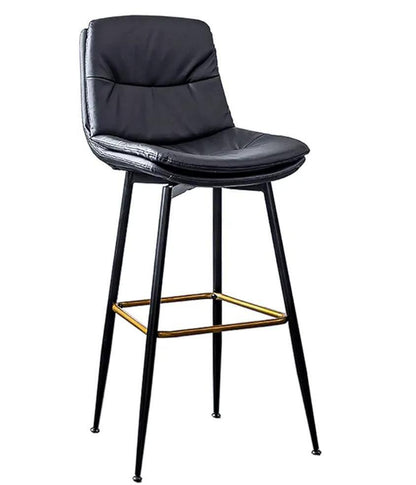 Black Faux Leather Barstools with Back