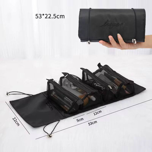 4 In1 Cosmetic Bag Nylon Mesh Detachable Makeup Bag