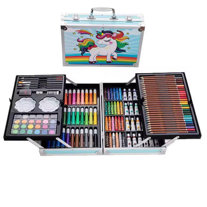 Professional 145-Piece Art Set with Foldable Case for Kids and Adult
