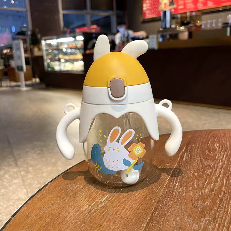 Kids Water Cup for School, Special Anti-Fall Straw, anti-choke water bottle, Kindergarten Water Bottle, Cute milk Cup, milk bottle for kids for Boys and Girls - 350ml