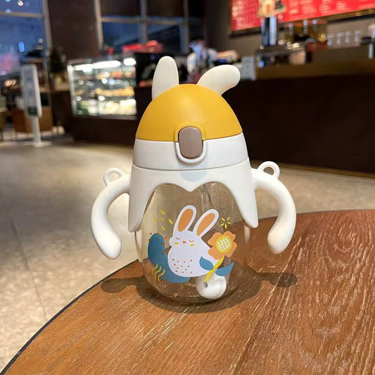 Kids Water Cup for School, Special Anti-Fall Straw, anti-choke water bottle, Kindergarten Water Bottle, Cute milk Cup, milk bottle for kids for Boys and Girls - 350ml