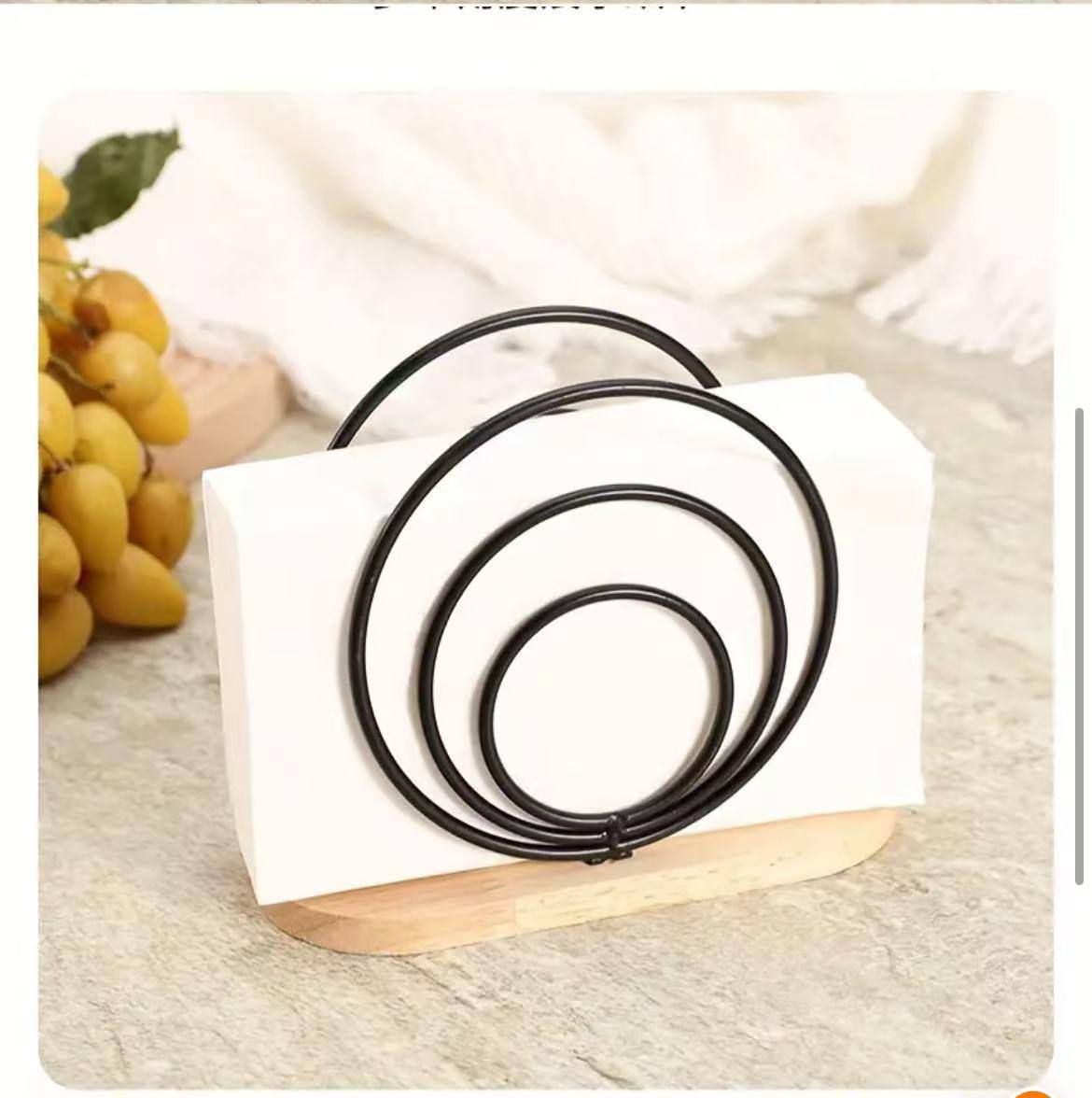 Elegant Metal Napkin Holders with Wooden Base