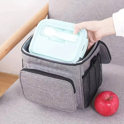 Single layer large Insulated Lunch Bag With side Compartments