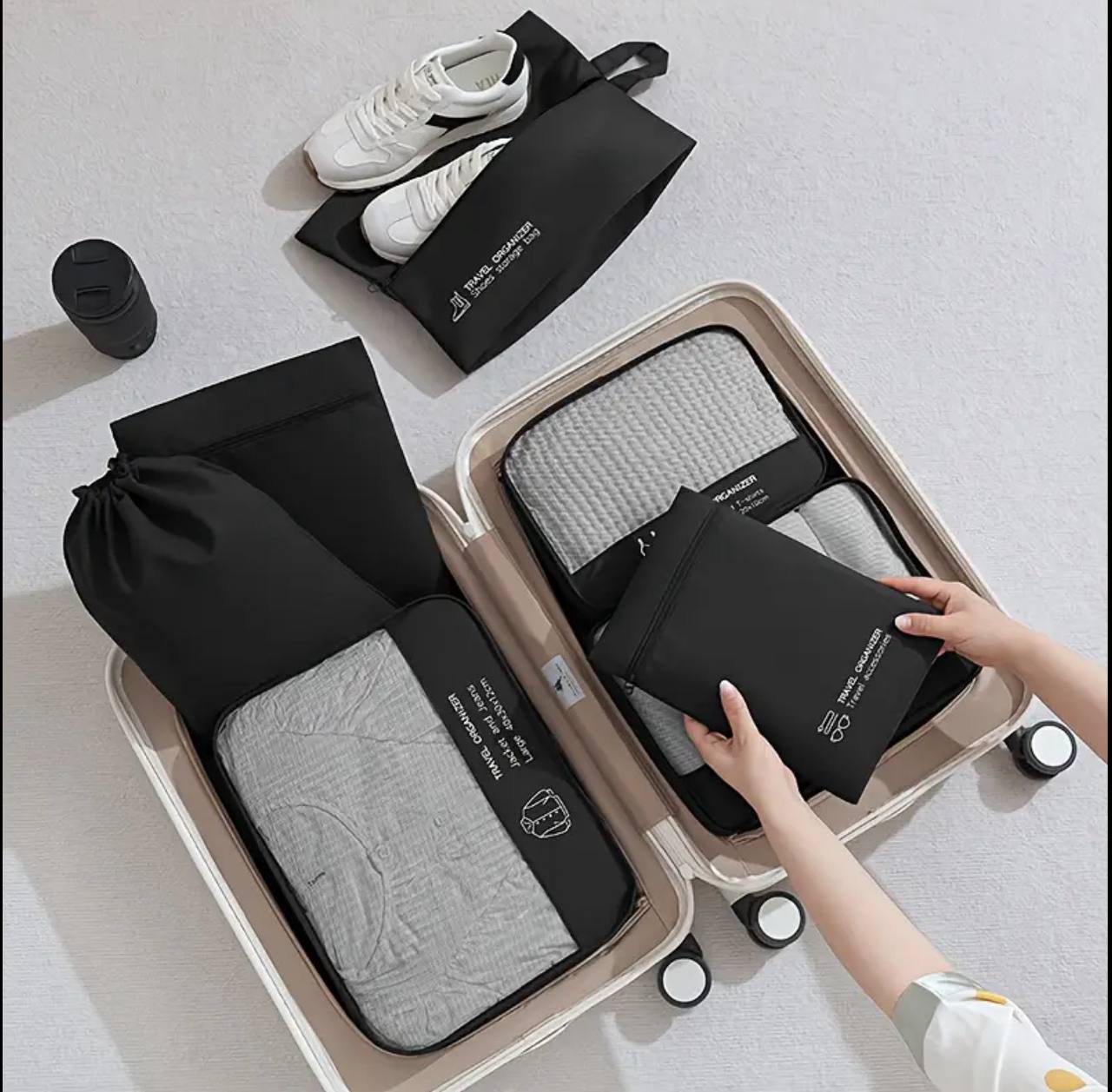High quality 6 pcs set stylish luggage travel storage bag