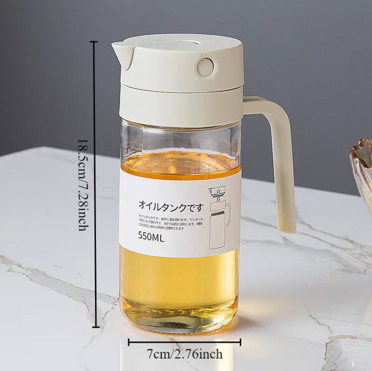 Automatic glass oil jar/dispenser