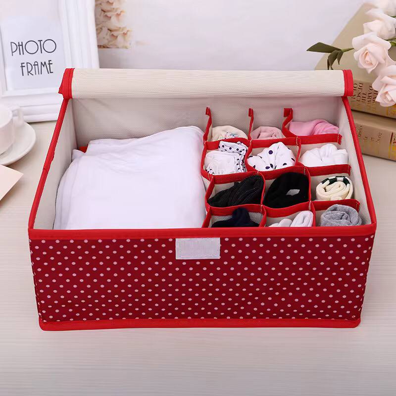 Foldable 13 Grid under garment organizer (12 panties or socks + 1 slot for 3-6 bra)