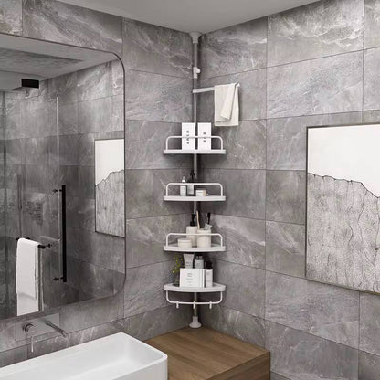 4 Tier Adjustable Telescopic Multi-Corner Shelf Organiser