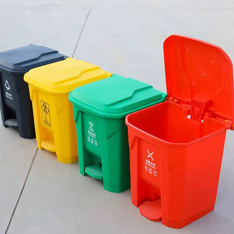Trash Can  Dustbins Outdoor Recycling Bins, Large Shatterproof Easy To Clean Dustbins Garbage Container Trash Barrel