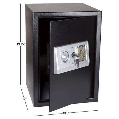 Electronic Storage  Boxes with Combination Lock and Spare Keys, Digital Home Security Safe Box for Home Important Documents Valuables