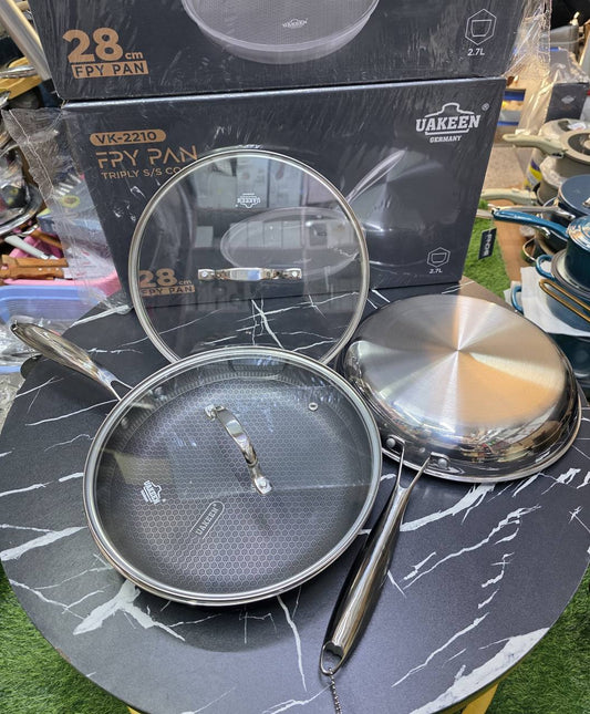 Premium Quality 
Tripply S/S  Stainless Cookware 
Stainless Non-stick Pan with Lids
