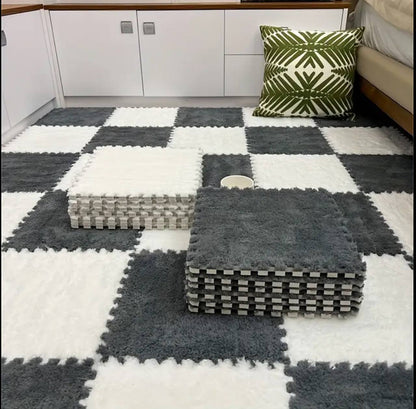 One piece Plush foam interlocking floor mats